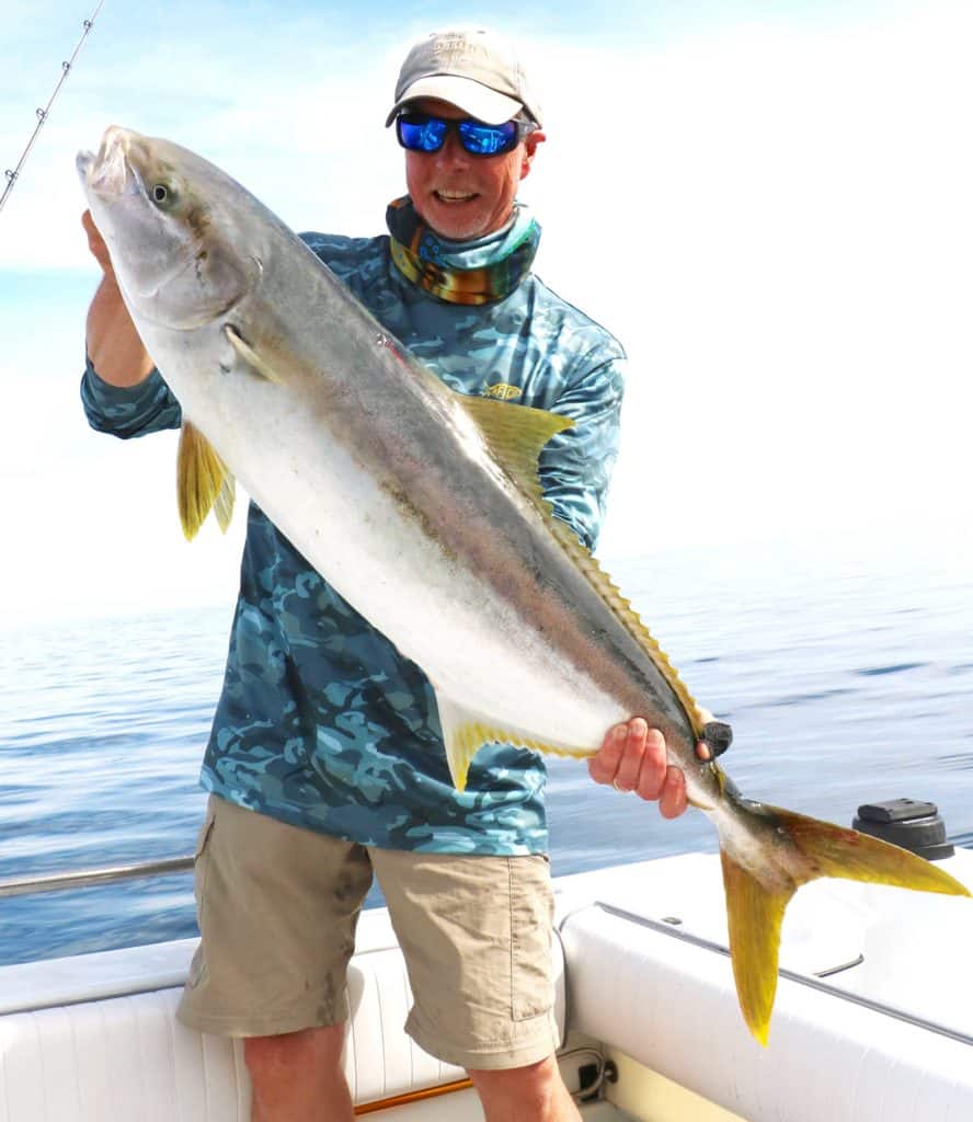 Yellowtail caught with a low-profile reel