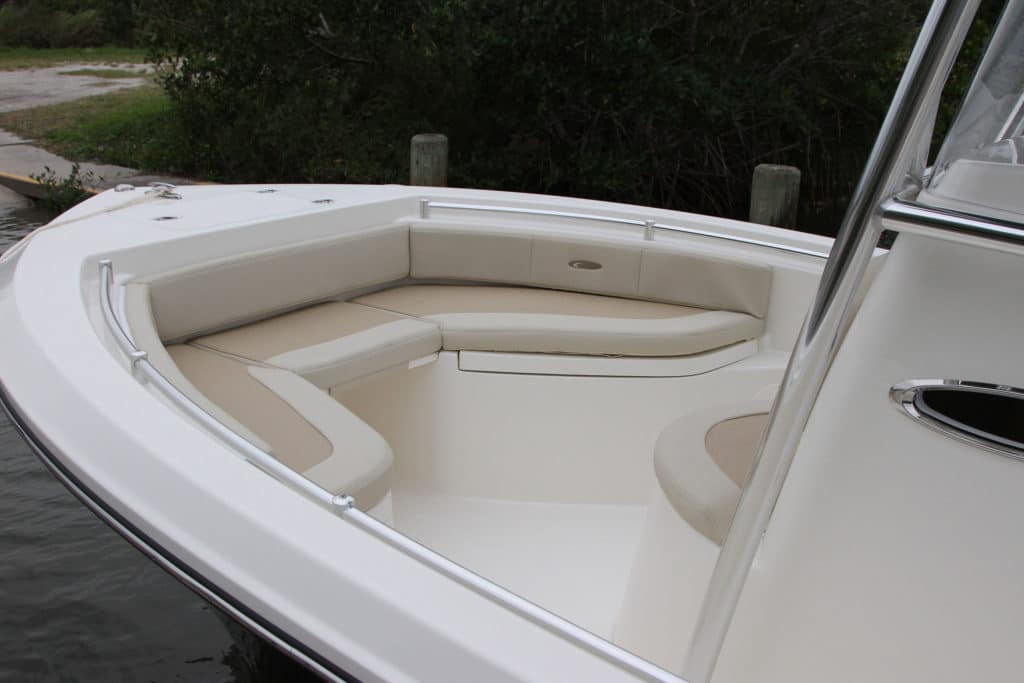 Plush bow seating on the Cobia 220 CC