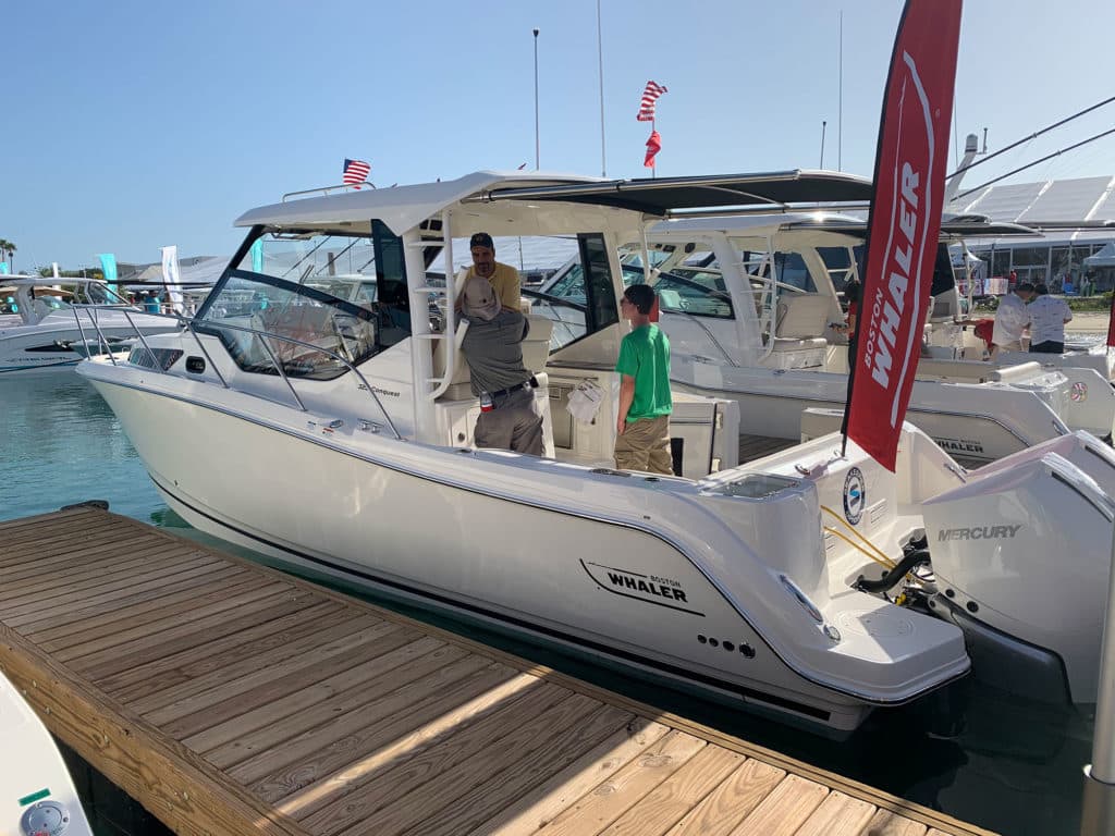 Boston Whaler 325 Conquest in the water