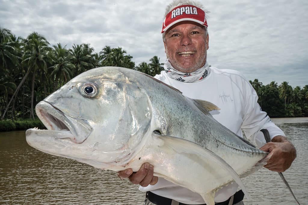Giant trevally caught in the river