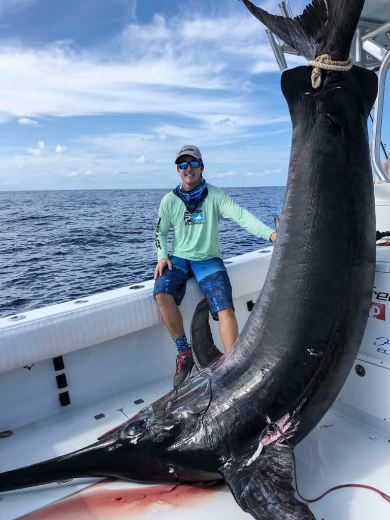 Capt. Nick Stanczyk with huge swordfish