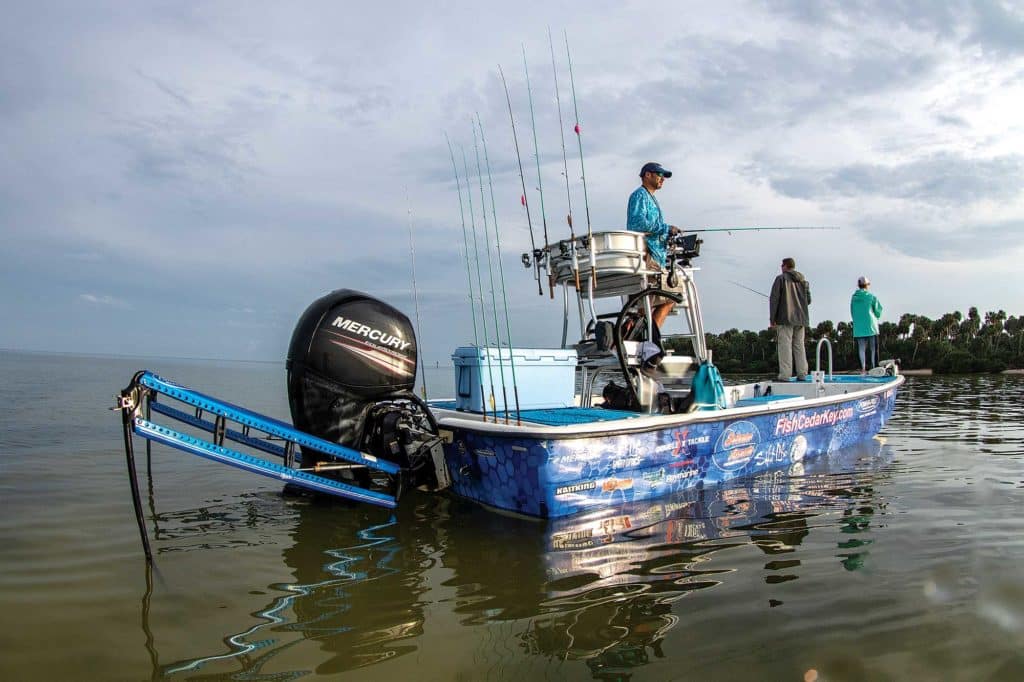 This customized Carolina Skiff is great for prowling Cedar Key