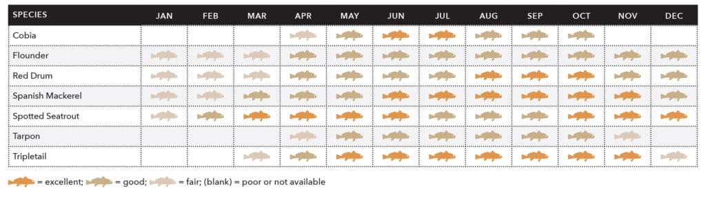 Cedar Key species chart