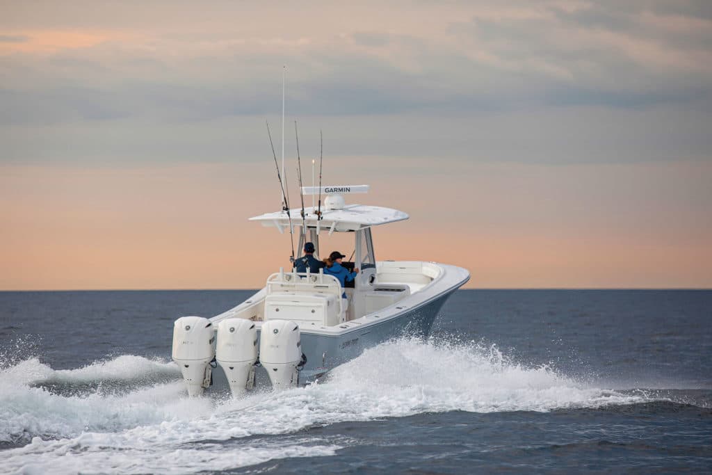 Center console running offshore