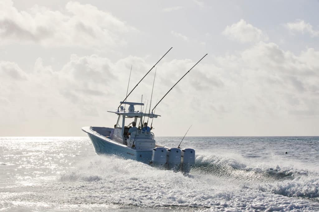 Center console setting off for fishing