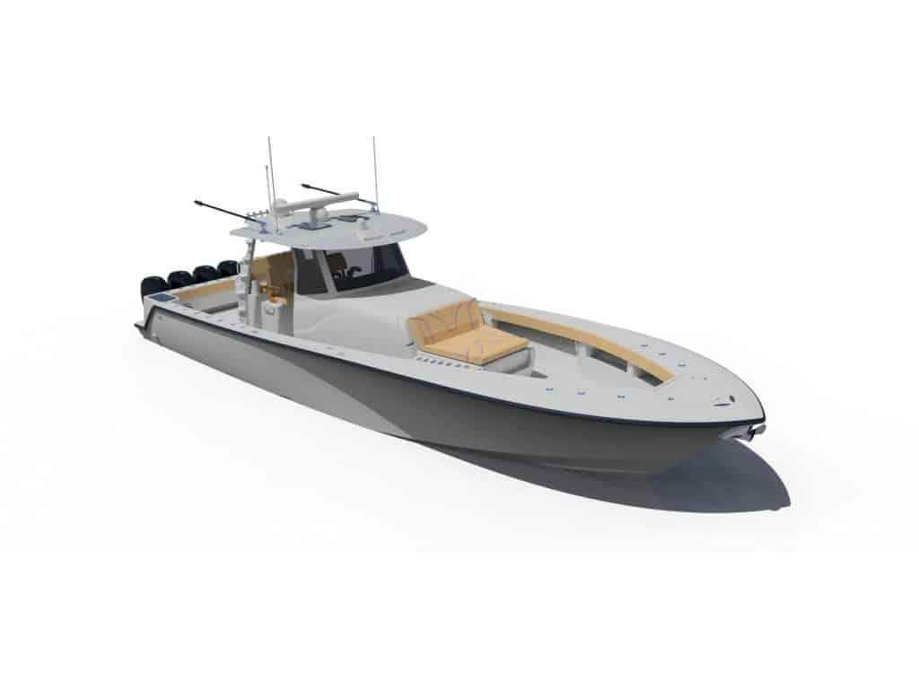 Sea Vee 450Z rendering from starboard
