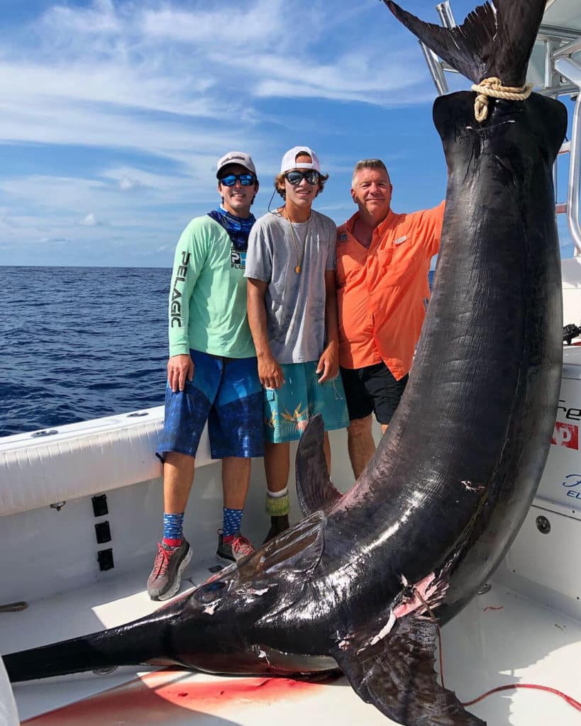 Giant swordfish caught offshore