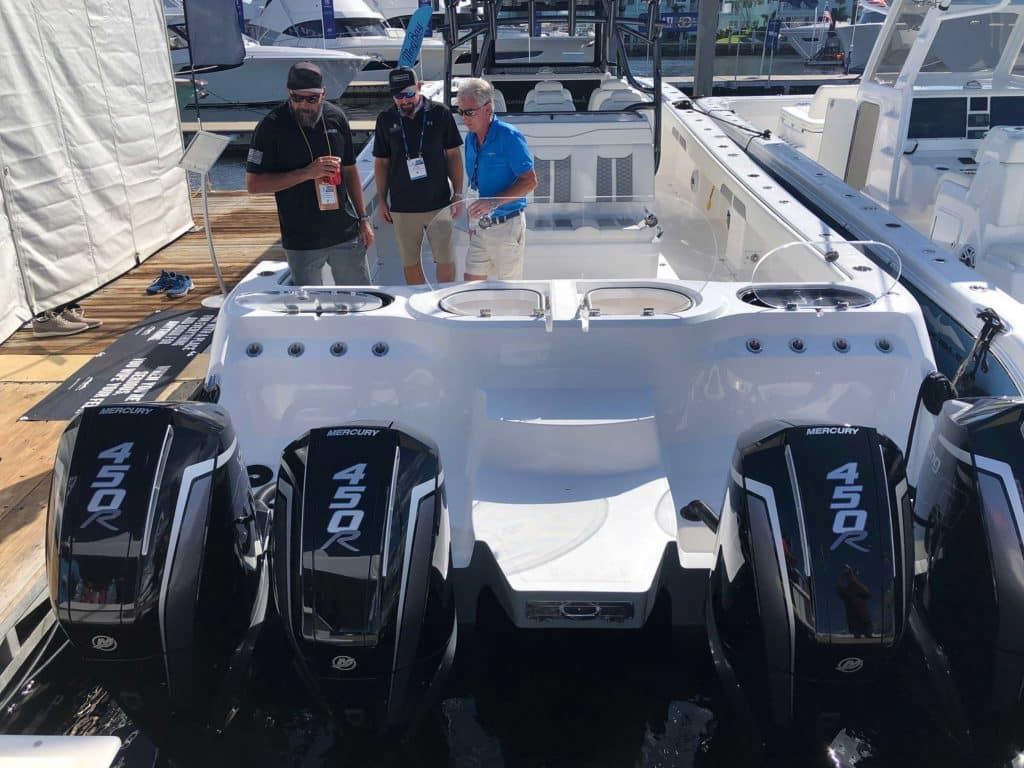 Invincible 46 Catamaran with quad Mercury outboards