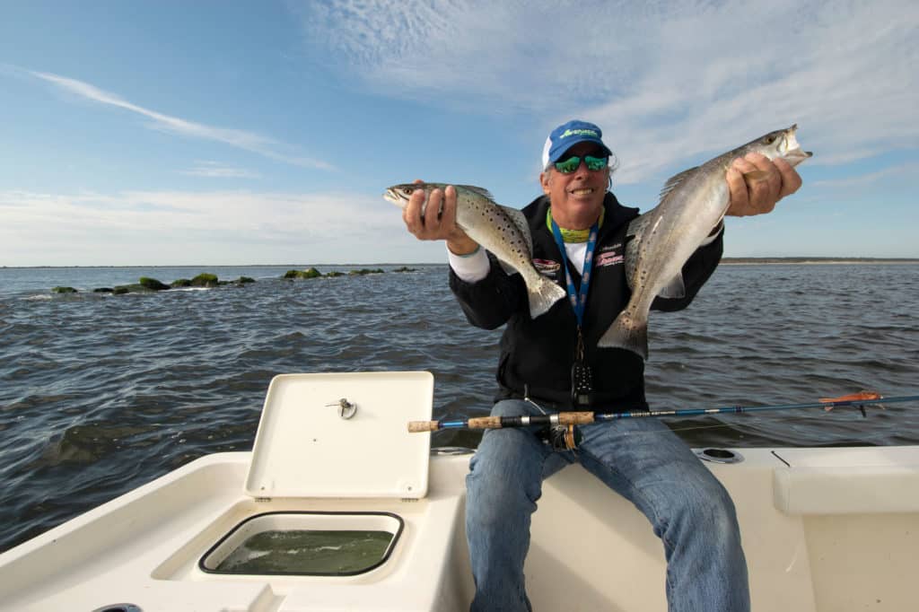 Two trout caught in the winter