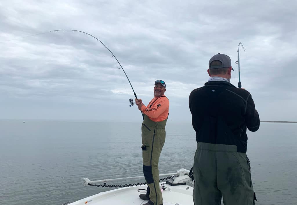 Fish caught from a skiff