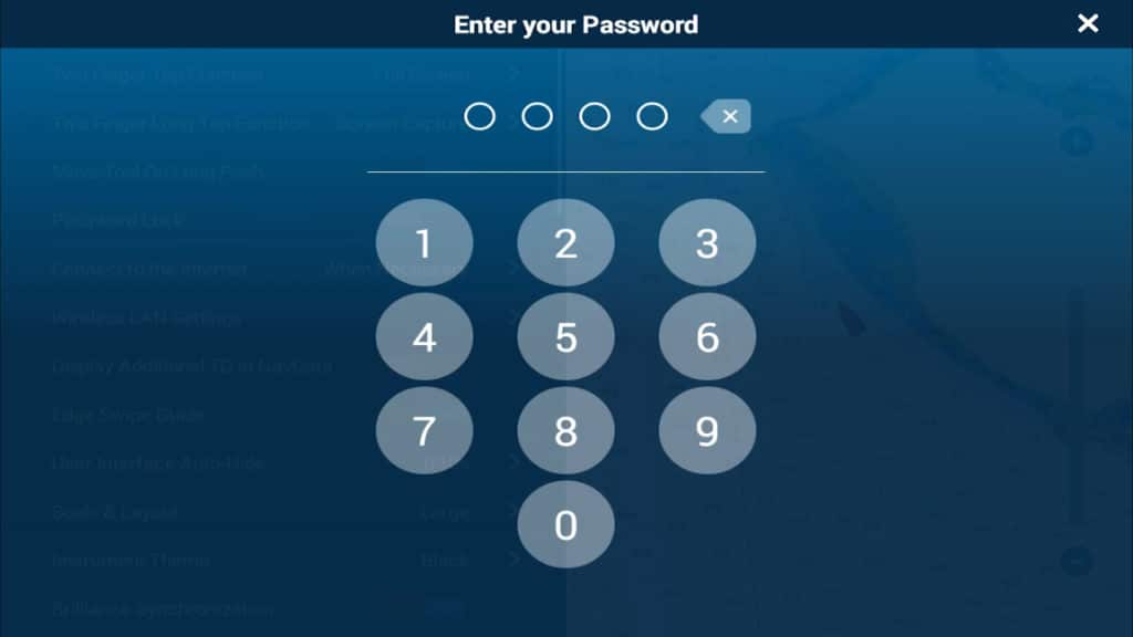 Enter password for locking