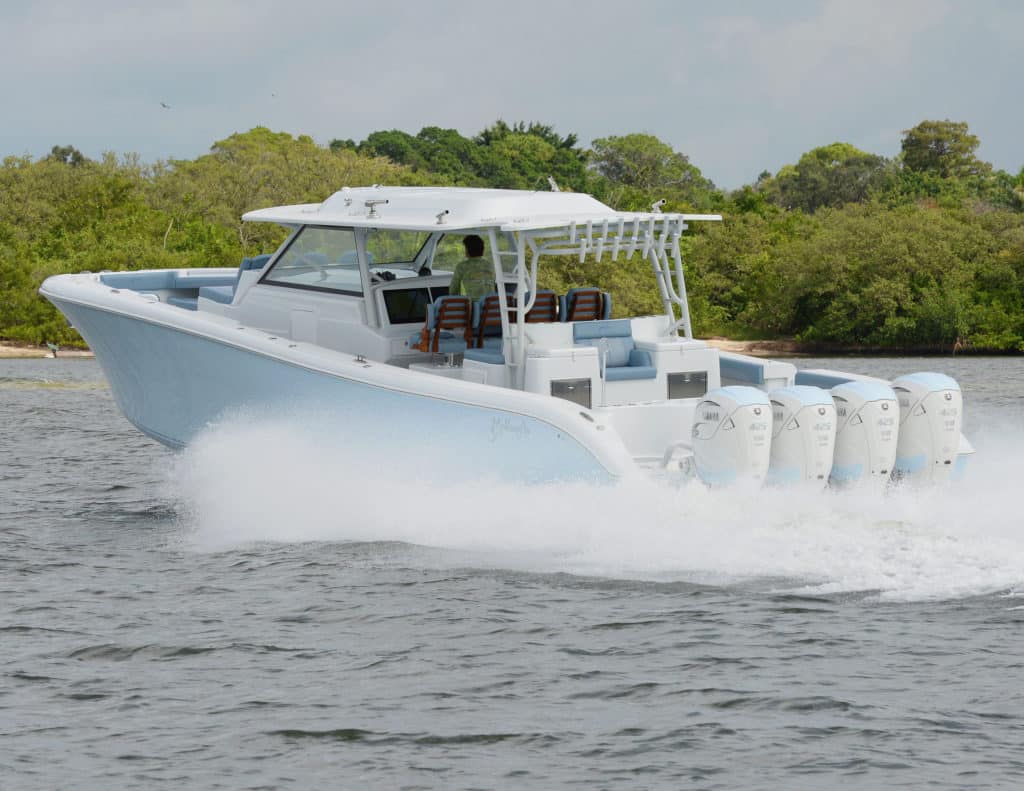 Yellowfin 54 running nearshore