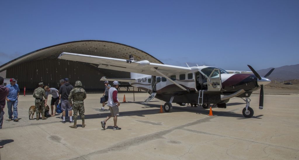 A Cessna Caravan on Cedros Island's airstrip