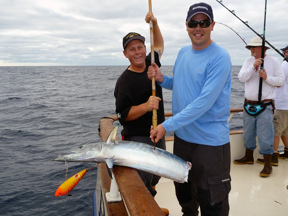 wahoo bitten by shark Alijos Rocks long-range fishing trip