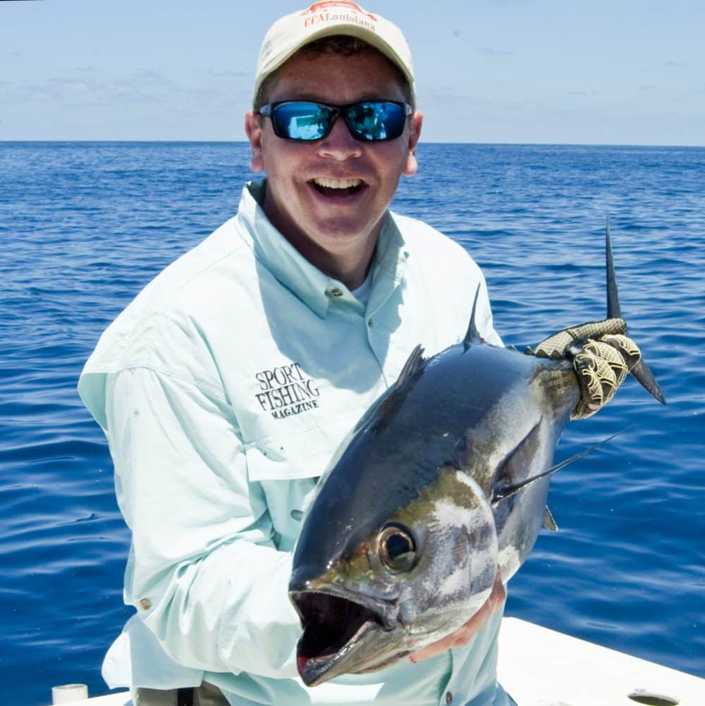 Jeff Angers, with the Center for Sportfishing Policy, with a Gulf of Mexico blackfin tuna