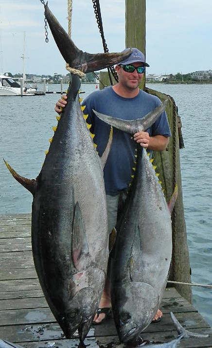 Capt. Brian Bacon with bluefin tuna
