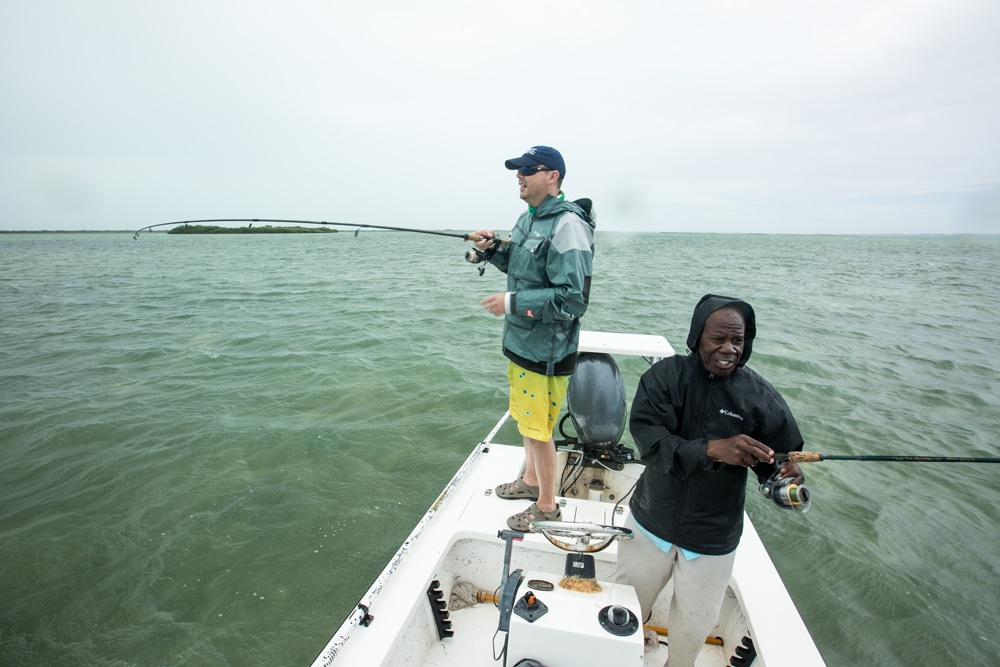 fishing during a storm