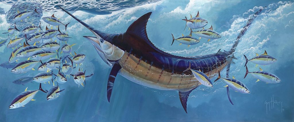 Guy Harvey painting blue moon