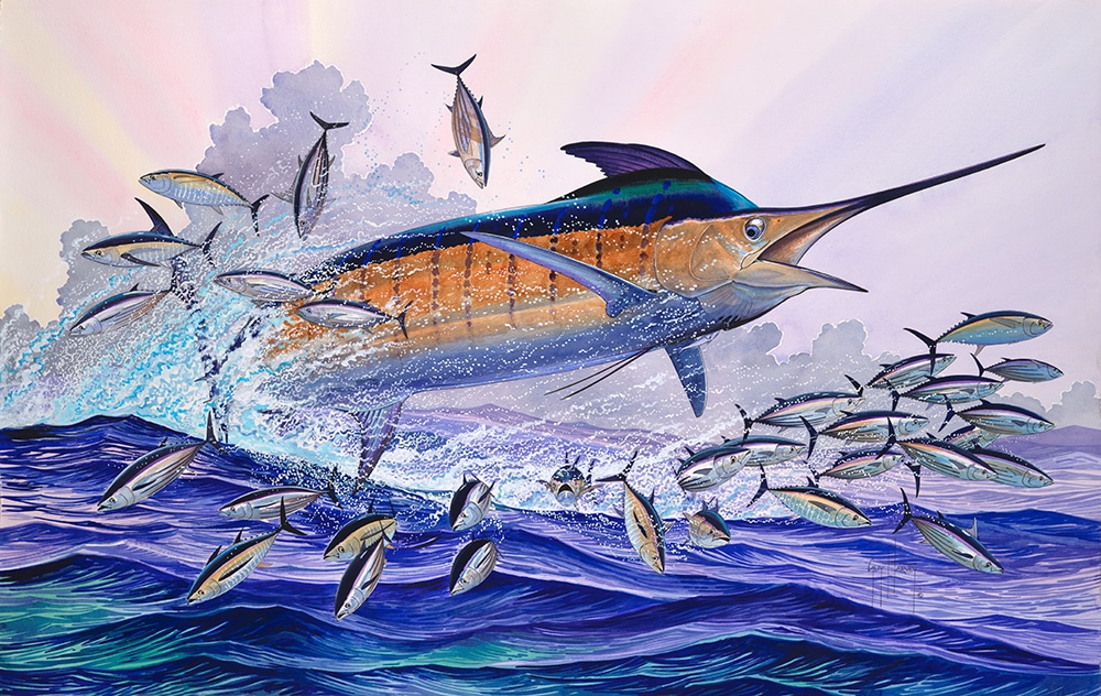 Guy Harvey painting blue sky