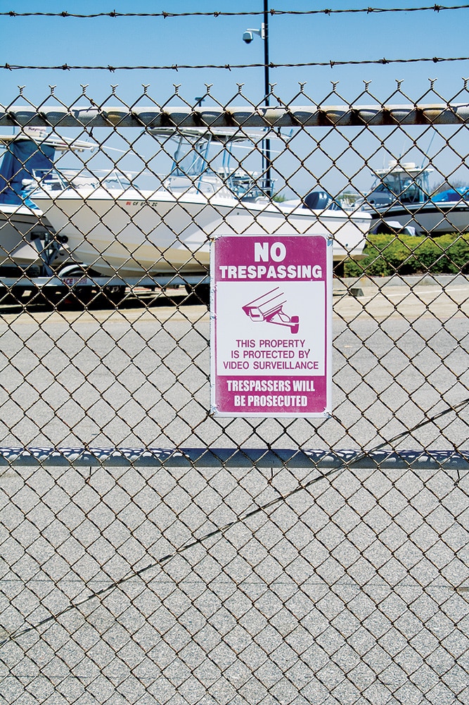 storage yard fence for boats