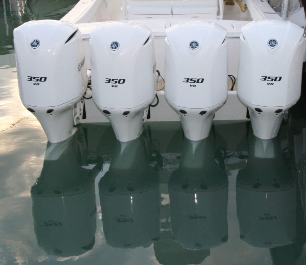 Yamaha 350 outboards at the 2017 Miami Boat Show
