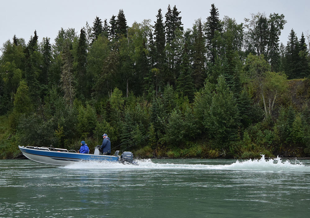 Boat Running Kenai River, Alaska