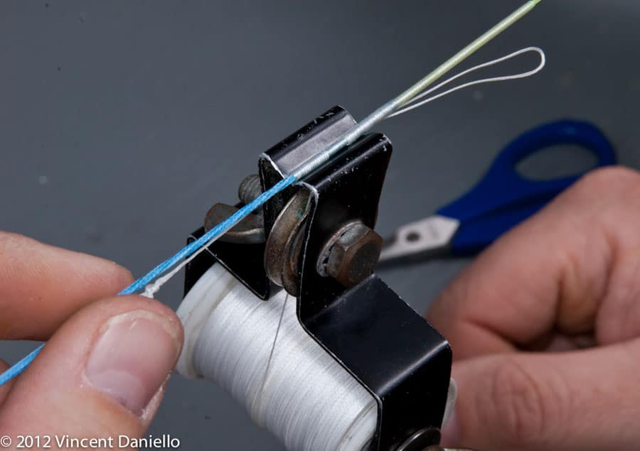 Mono fishing line top shot to braided backing step-by-step