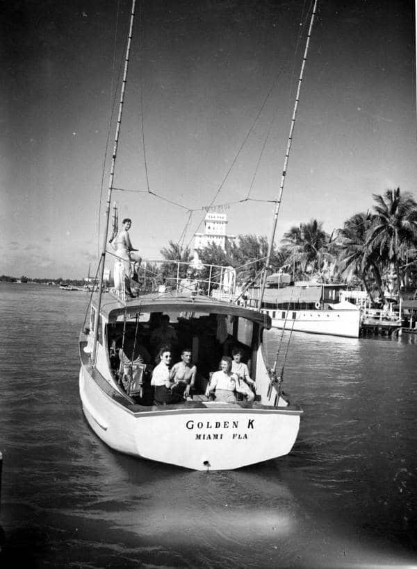 Vintage Florida fishing photo cruiser boat
