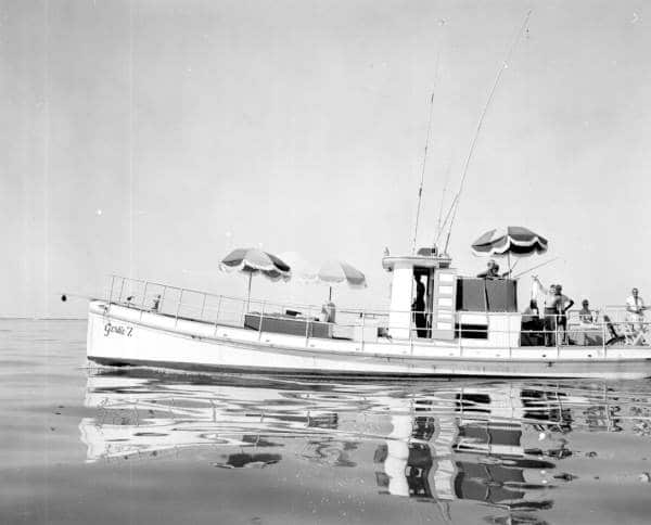 Vintage Florida fishing photo boat