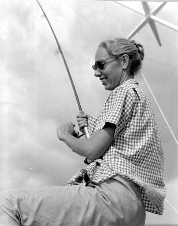 Vintage Florida fishing photo lady angler
