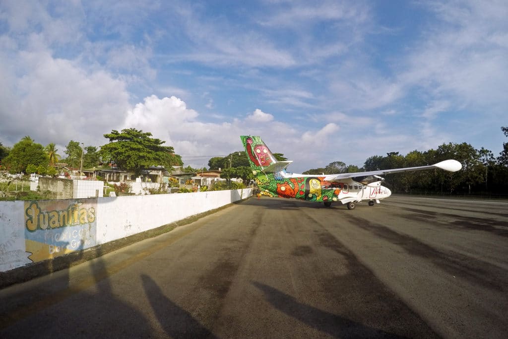 Airplane landing Puerto Jimenez Costa Rica