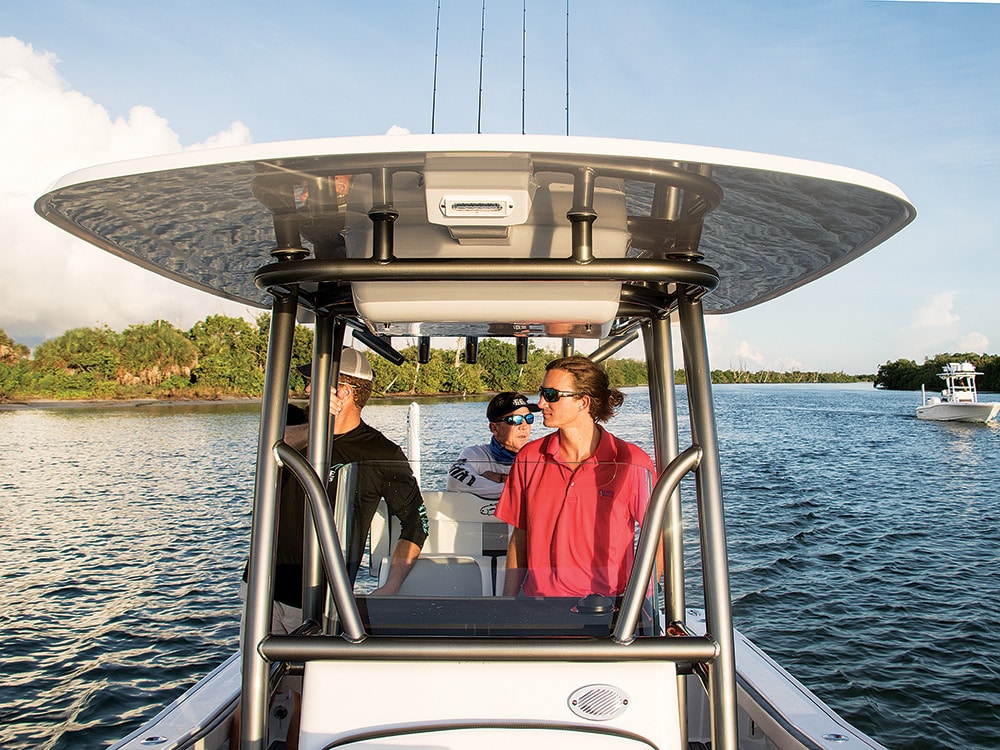 Crevalle 26 Open center console saltwater fishing boat hardtop