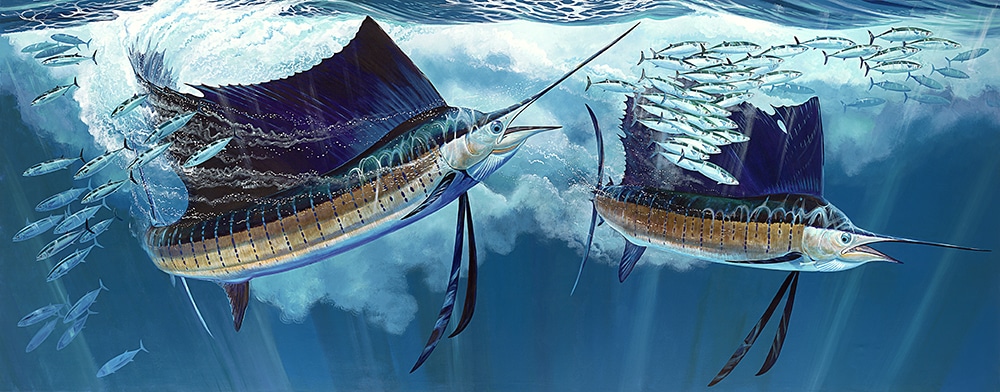 Guy Harvey painting double down