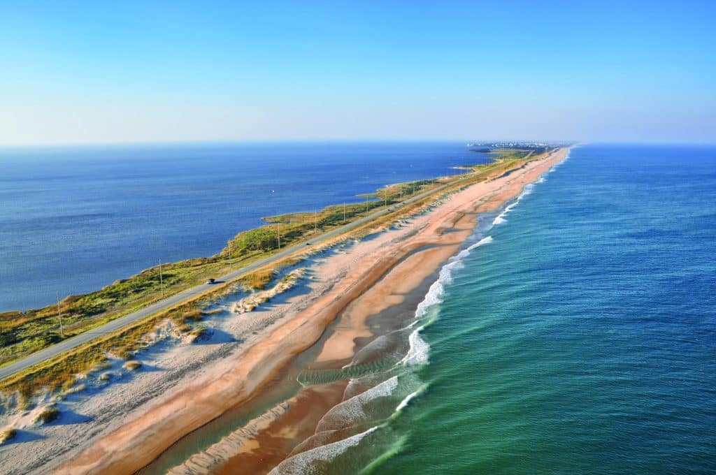 Fishing North Carolina's Outer Banks - breathtaking aerial view