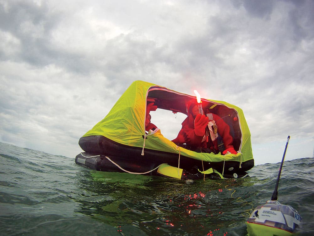Life Raft and EPIRB marine electronics boating safety gear
