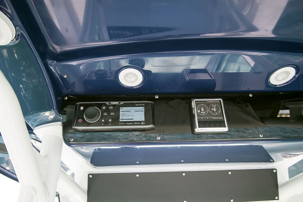 Everglades Boats high-tech center console fishing boat hardtop