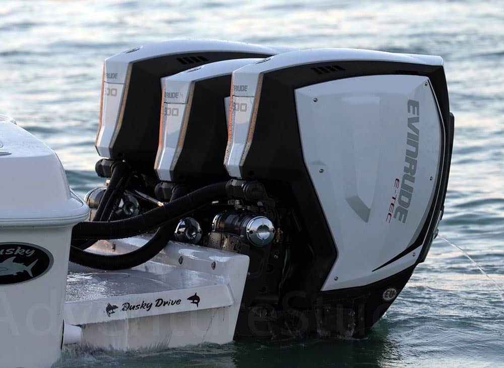 Evinrude E-TEC G2 outboard engines fishing boat