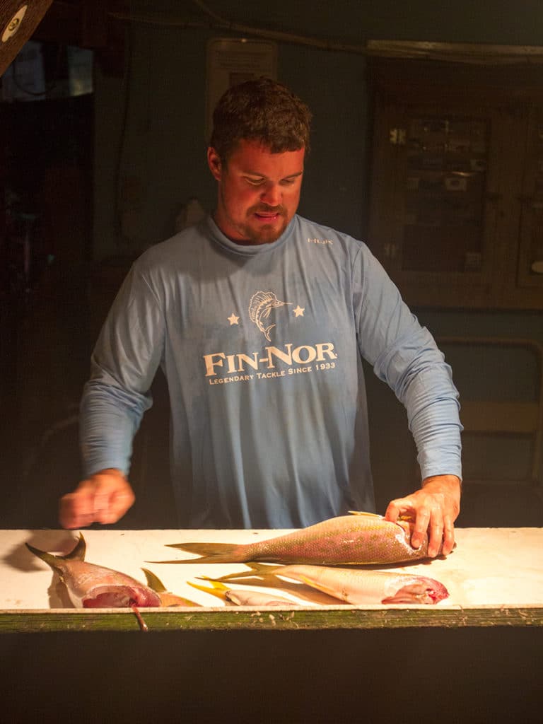 filleting yellowtail snapper