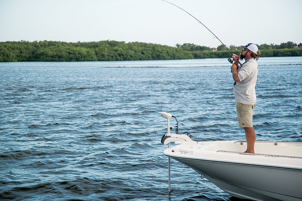 fishing off Boston Whaler 240 Dauntless Pro