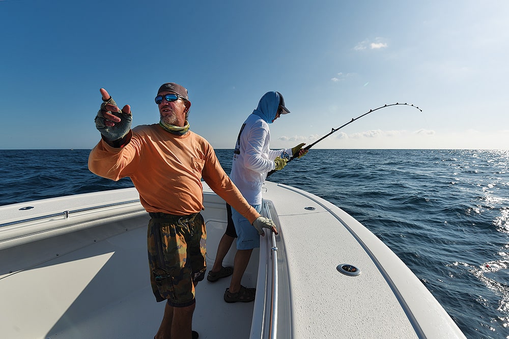 fishing from the bow of boat