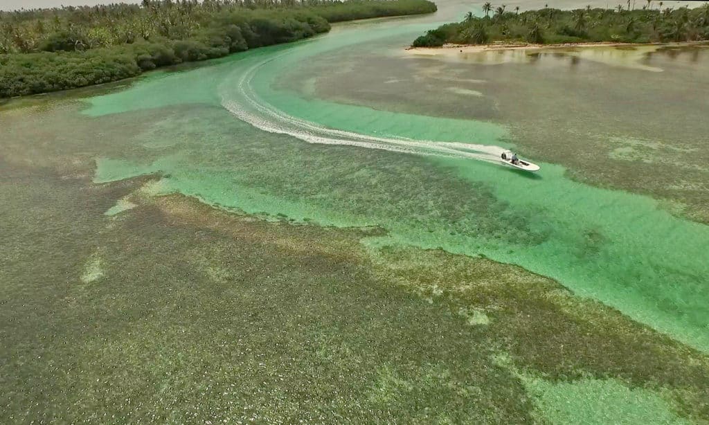 Panama San Blas Islands fishing skiff