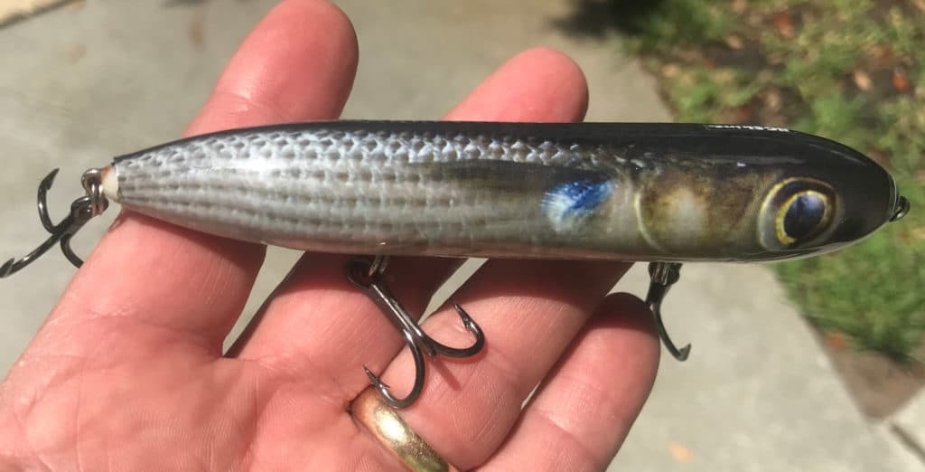 Fishing lure covered with JigSkinz