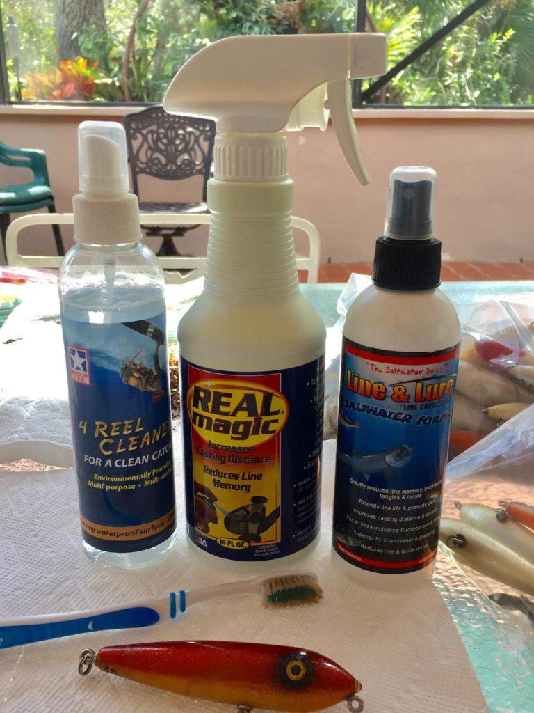 Fishing-lure-cleaning supplies