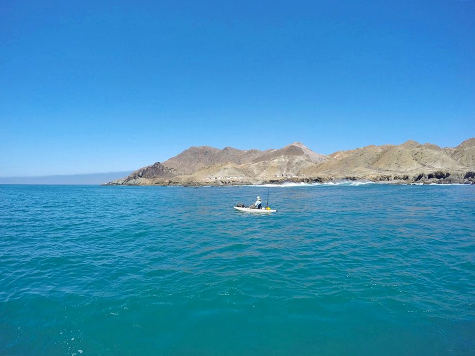 Kayak angler off Baja's Cedros Island
