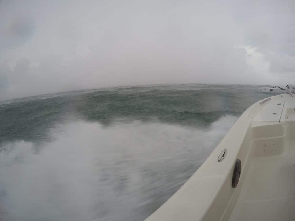 Running in an open boat through a storm in the Gulf of Mexico