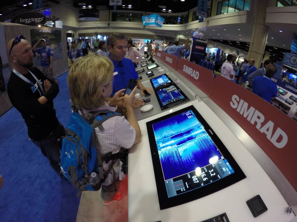 World's largest fishing tackle show -- Simrad electronics