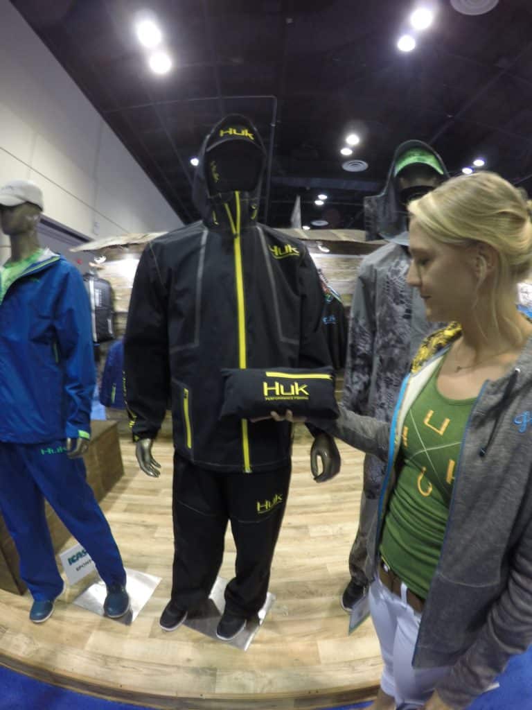 World's largest fishing tackle show -- HUK foulweather jacket