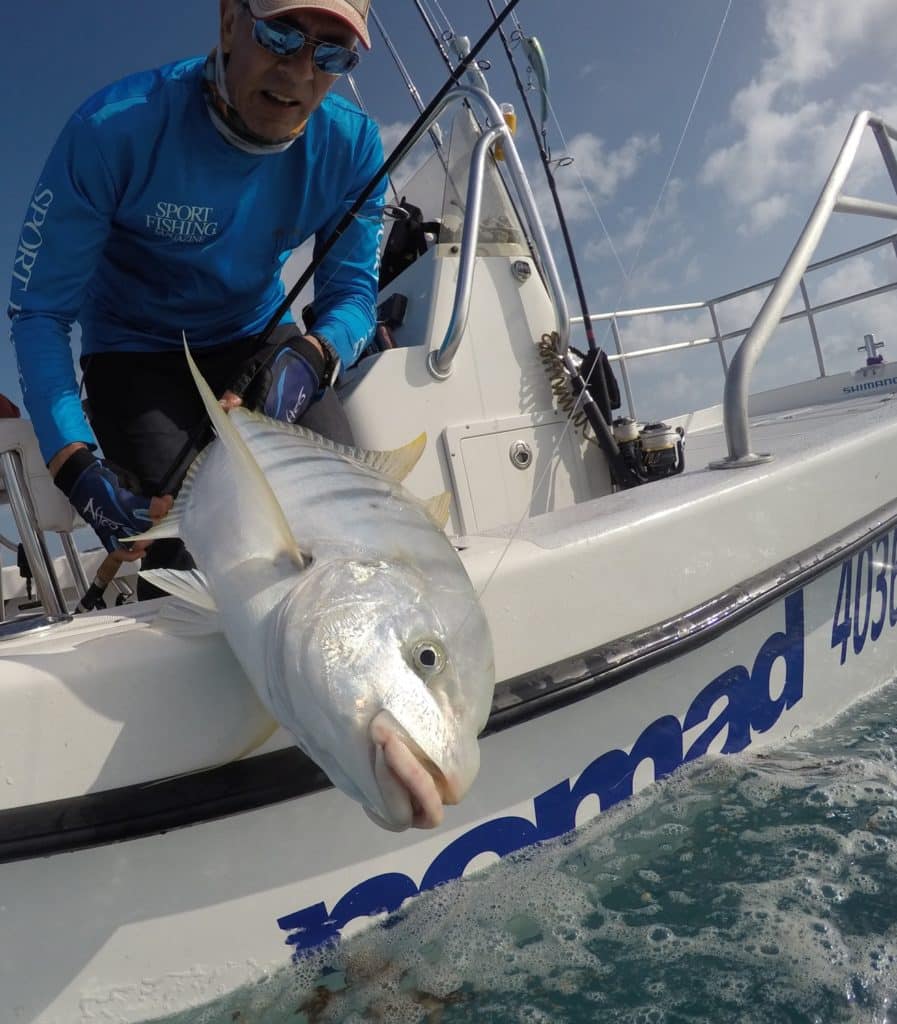 Australia's Great Barrier Reef — releasing a golden trevally