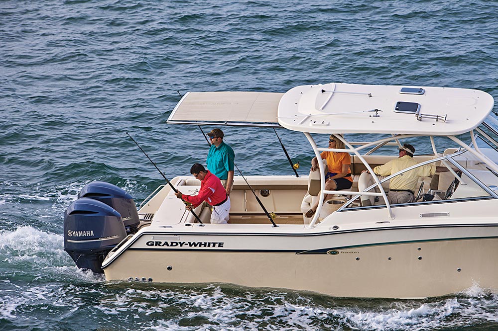 Grady-White Freedom 335 dual console fishing boat fishermen