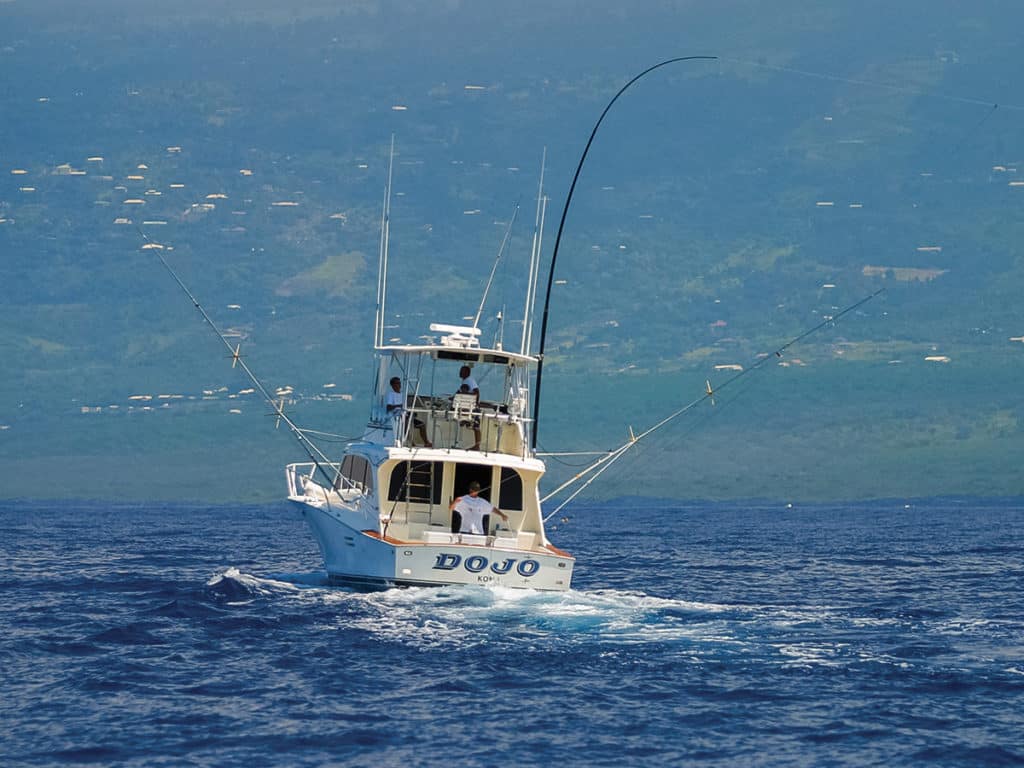 Greenstick on sport fisher boat